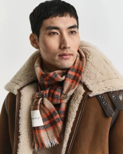 Gant Huivit|Kaikki Asusteet>miesten huivi, WOOL HERRINGBONE CHECKED SCARF