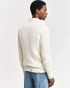 Gant Neulepuserot|Kaikki Neuleet>miesten neule, COTTON CABLE HALF ZIP