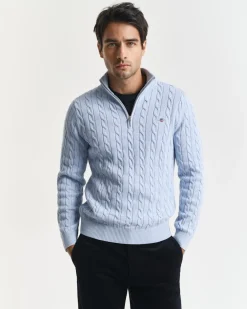 Gant Neulepuserot|Kaikki Neuleet>miesten neule, COTTON CABLE HALF ZIP