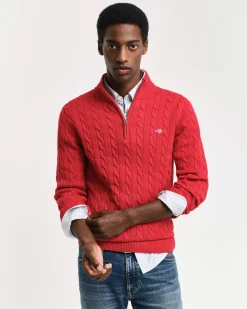 Gant Neulepuserot|Kaikki Neuleet>miesten neule, COTTON CABLE HALF ZIP