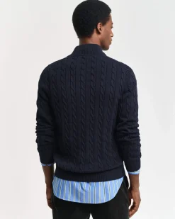 Gant Neulepuserot|Kaikki Neuleet>miesten neule, COTTON CABLE HALF ZIP