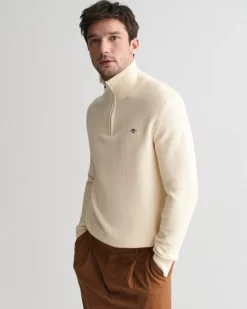 Gant Neulepuserot|Kaikki Neuleet>Miesten Neulepusero, COTTON MICRO TEXTURED HALF ZIP