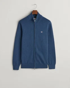 Gant Neuletakit|Kaikki Neuleet>miesten neuletakki, CASUAL COTTON ZIP CARDIGAN Indigo