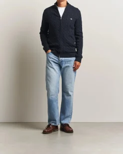 Gant Neuletakit|Kaikki Neuleet>miesten neuletakki, COTTON CABLE ZIPPED CARDIGAN