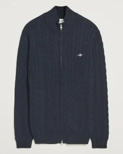 Gant Neuletakit|Kaikki Neuleet>miesten neuletakki, COTTON CABLE ZIPPED CARDIGAN