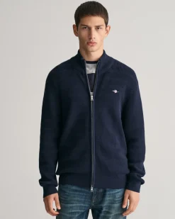 Gant Neuletakit|Kaikki Neuleet>miesten neuletakki, STRIPE TEXTURED COTTON FULL ZIP