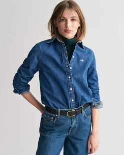 Gant Paitapuserot|Kaikki Paidat>Naisten Farkkupaita, REG DENIM SHIRT Indigo