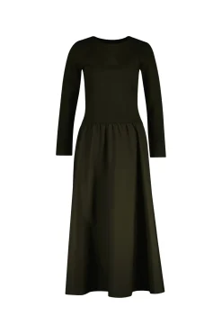 Gant Mekot|Kaikki Mekot Ja Hameet>naisten mekko, MIDI JERSEY WOVEN COMBO LS DRESS Armeijanvihreä