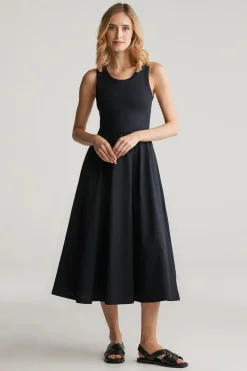 Gant Mekot|Kaikki Mekot Ja Hameet>naisten mekko, MIDI JERSEY WOVEN COMBO DRESS