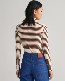 Gant Pitkähihaiset Paidat|Kaikki Paidat>Naisten PooloPaita, SLIM STRIPED RIBBED TURTLENECK