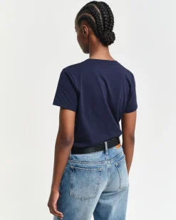 Gant T-Paidat|Kaikki Paidat>naisten t-paita, REG SHIELD SS V-NECK T-SHIRT