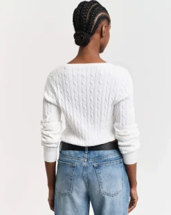 Gant Kaikki Paidat|Neulepuserot>neule, STRETCH COTTON CABLE V-NECK