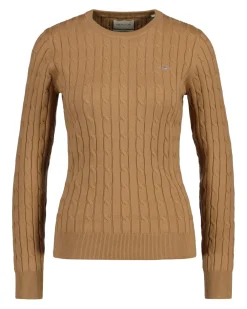 Gant Neulepuserot|Kaikki Neuleet>neulepusero, STRECH COTTON CABLE C-NECK