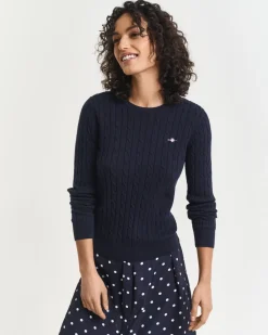 Gant Kaikki Paidat|Neulepuserot>neulepusero, STRECH COTTON CABLE C-NECK