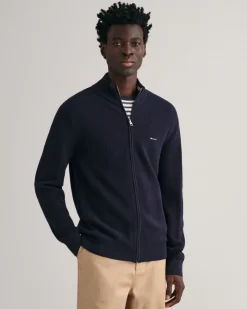 Gant Neuletakit|Kaikki Neuleet>neuletakki, COTTON PIQUE ZIP CARDIGAN