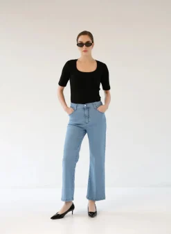 Gauhar Farkut|Kaikki Housut Ja Farkut>Naisten Farkut, DENIM WIDE FADED BLUE Indigo