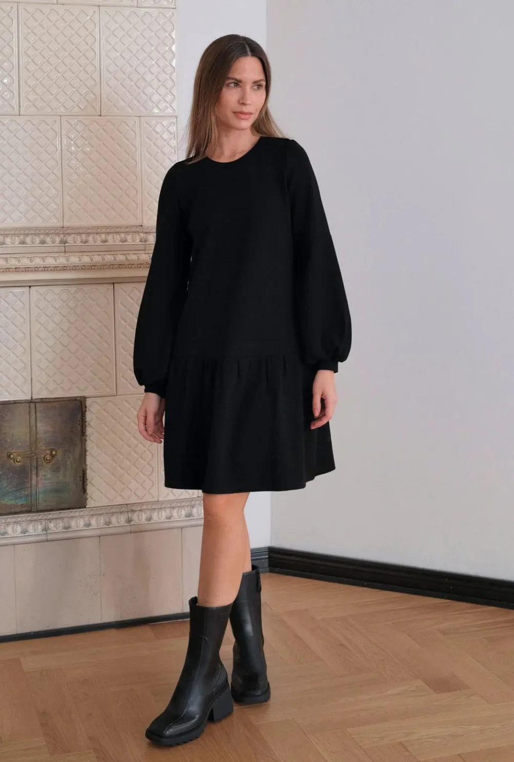 Gauhar Neulemekot|Mekot>Naisten Mekko, BALLOON SLEEVE JERSEY DRESS