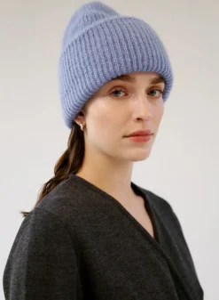 Gauhar Pipot|Kaikki Päähineet>Naisten Pipo, MOHAIR BEANIE AZURE