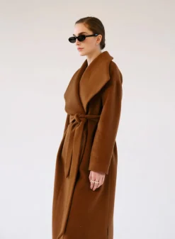 Gauhar Talvitakit|Villakangastakit>naisten villakangastakki, WOOL COAT TOBACCO