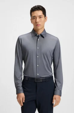 Hugo Boss Chinot Ja Kangashousut|Kauluspaidat>miesten kauluspaita, P-ROAN PERFORMANCE STRECH OXFORD