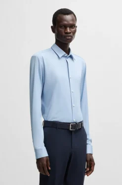 Hugo Boss Chinot Ja Kangashousut|Kauluspaidat>miesten kauluspaita, P-ROAN PERFORMANCE STRECH OXFORD