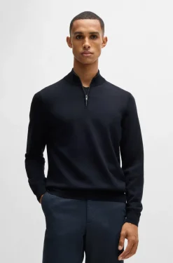 Hugo Boss Neulepuserot|Kaikki Neuleet>Miesten Neulepusero, HALF ZIP MERINO