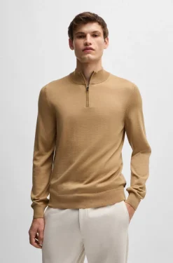 Hugo Boss Neulepuserot|Kaikki Neuleet>Miesten Neulepusero, HALF ZIP MERINO