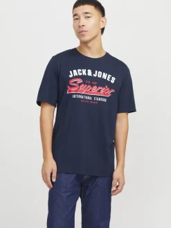 Jack and Jones Kaikki Paidat|T-Paidat>miesten t-paita, JJELOGO TEE SS O-NECK 2 COL SS25 SN