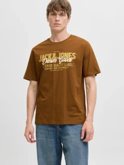 Jack and Jones T-Paidat|Kaikki Paidat>miesten t-paita, JJELOGO TEE SS O-NECK 2 COL AW25 SN Monks Robe