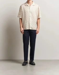 J.Lindeberg Kauluspaidat|Kaikki Paidat>miesten lyhythihainen kauluspaita, ELLIS STACK BRIDGE PRINT beige