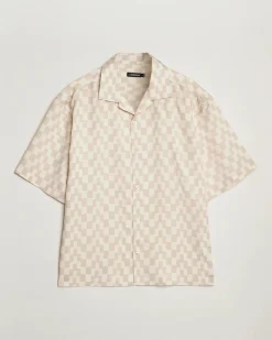 J.Lindeberg Kauluspaidat|Kaikki Paidat>miesten lyhythihainen kauluspaita, ELLIS STACK BRIDGE PRINT beige