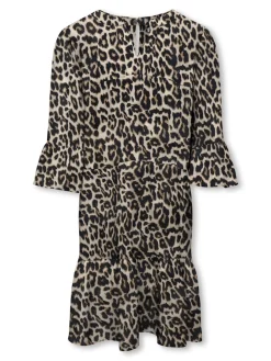 Kids Only Mekot|Kaikki Mekot, Hameet Ja Jumpsuitit>lasten mekko, KOGGLOW LIFE ALBERTE 3/4 DRESS AOP Ruskea Kuosi