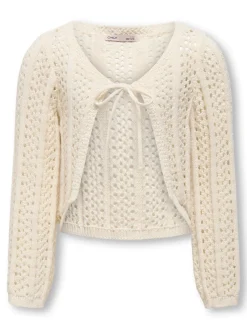 Kids Only Neuletakit|Kaikki Neuleet>lasten neule, KOGMARINA LIFE LS CROP V-NECK TIE KNT