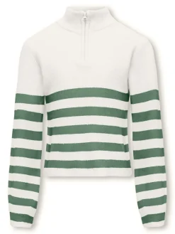Kids Only Neulepuserot|Kaikki Neuleet>Lasten Neulepusero, KOGFRANCA HALF ZIP LS STRIPE KNIT
