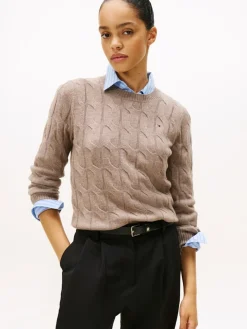 Tommy Hilfiger Kaikki Paidat|Neulepuserot>K-SOFT WOOL CABLE C-NK