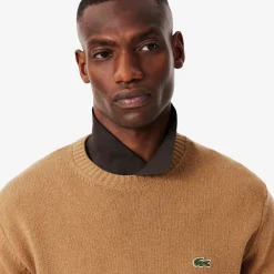 Lacoste Neulepuserot|Kaikki Neuleet>miesten neulepusero K MONOCHROME CARDED WOOL NECK SWEATER,
