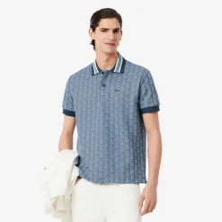 Lacoste Pikeepaidat|Kaikki Paidat>Miesten Poolopaita, CLASSIC FIT CONTRAST COLLAR MONOGRAM