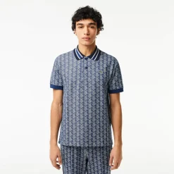 Lacoste Pikeepaidat|Kaikki Paidat>Miesten Poolopaita, CLASSIC FIT CONTRAST COLLAR MONOGRAM