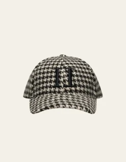 Les Deux Lippikset|Kaikki Päähineet>Miesten Lippis, HOUNDSTOOTH WOOL BASEBALL CAP