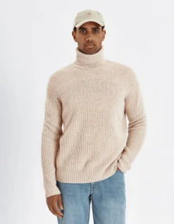 Les Deux Neulepuserot|Kaikki Neuleet>miesten neule, EDDIE WOOL RIB ROLL NECK