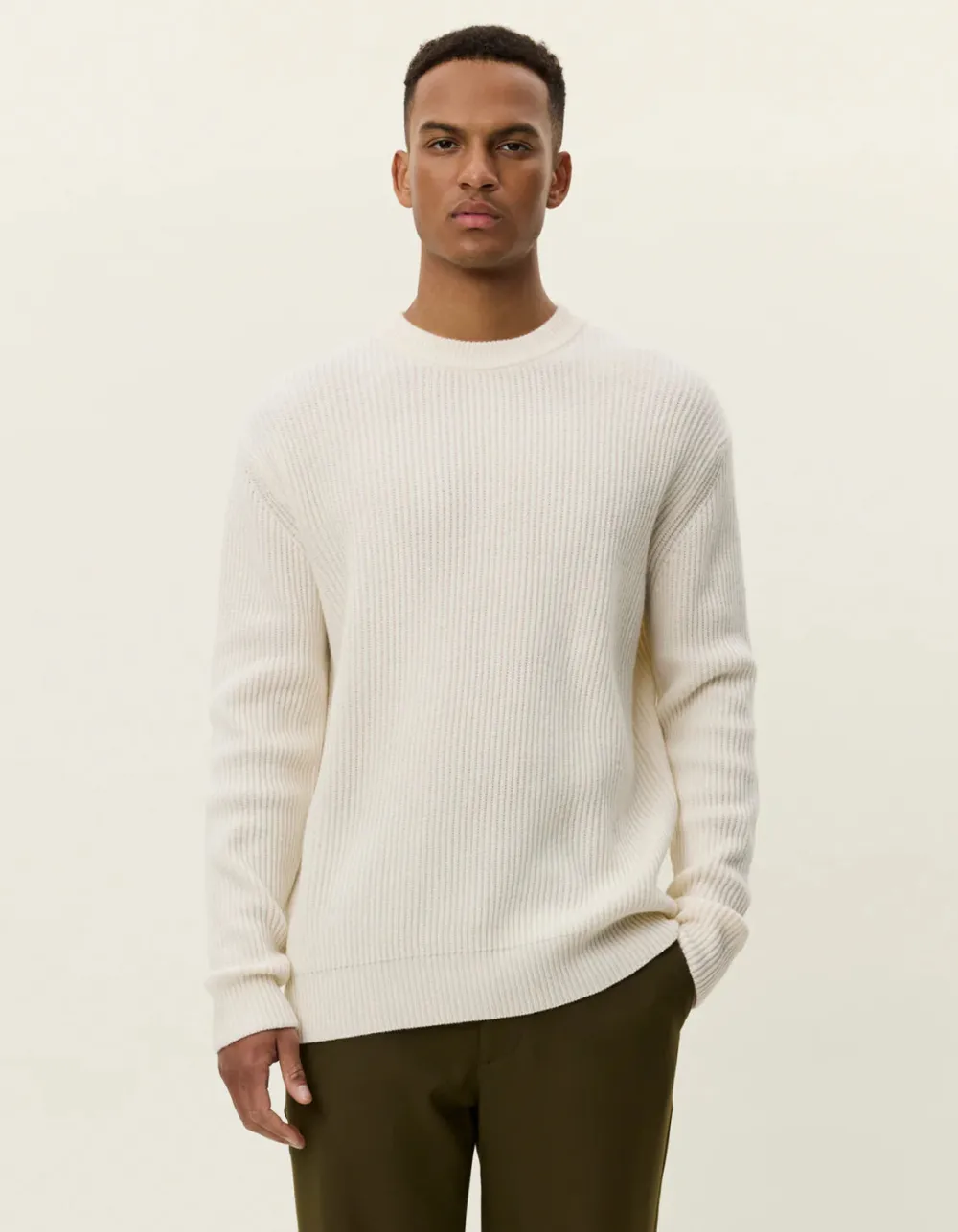 Les Deux Neulepuserot|Kaikki Neuleet>miesten neulepusero Eddie Wool Rib Crewneck Knit,