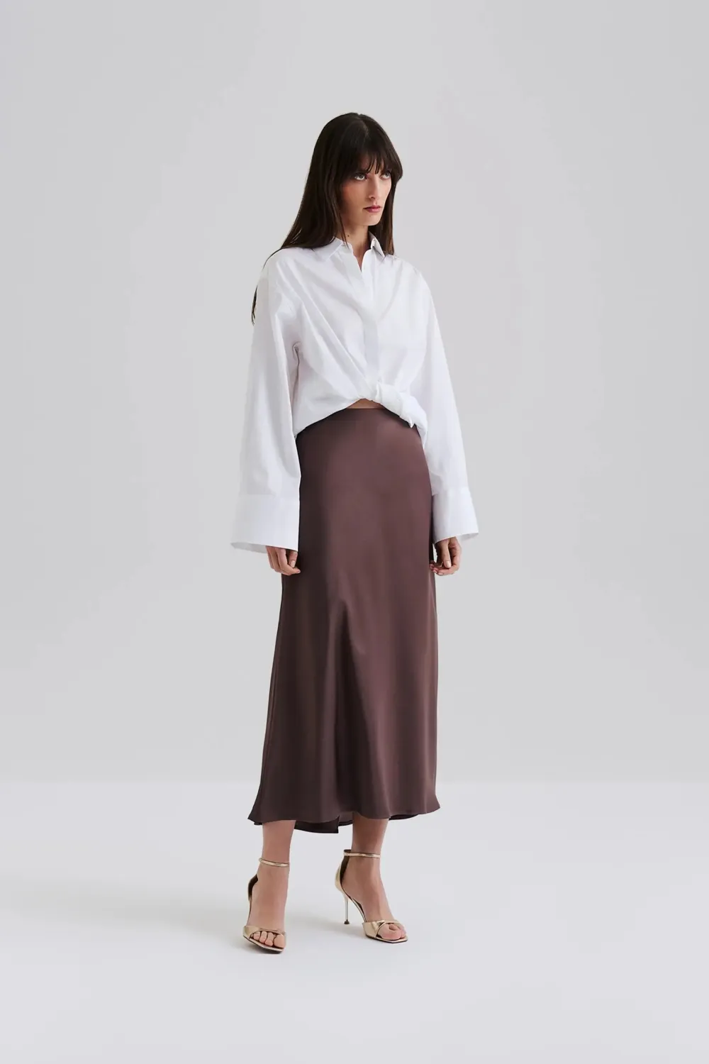 Malina Hameet|Kaikki Mekot Ja Hameet>naisten hame, AUBREE SATIN MAXI SKIRT