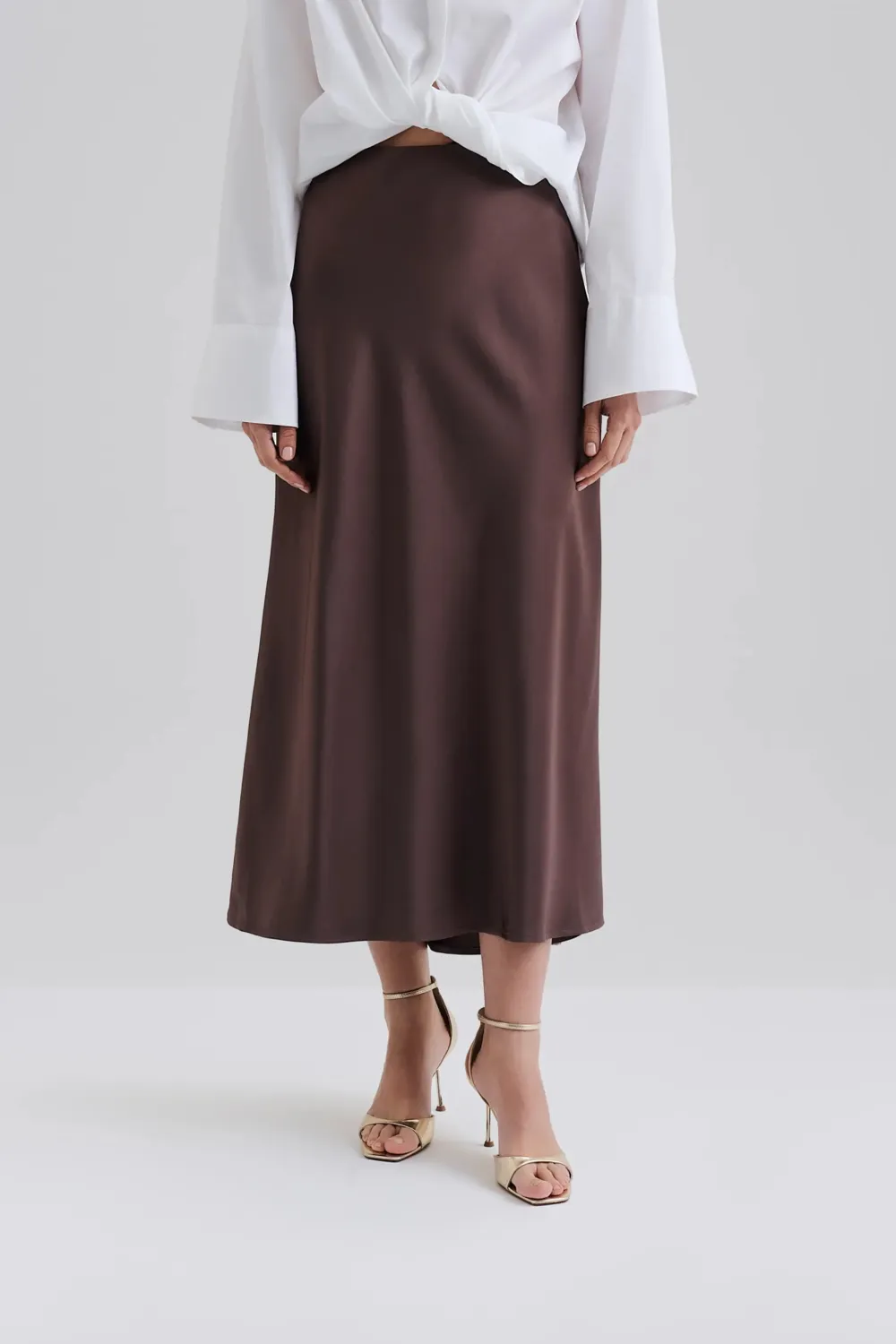 Malina Hameet|Kaikki Mekot Ja Hameet>naisten hame, AUBREE SATIN MAXI SKIRT