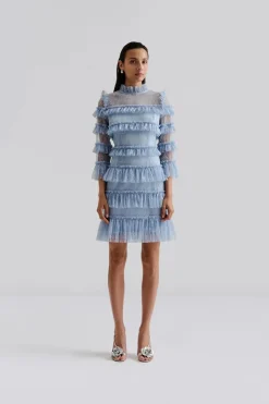 Malina Mekot|Kaikki Mekot Ja Hameet>naisten mekko, CARMINE FRILL LACE MINI DRESS