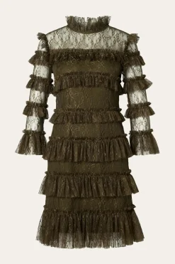Malina Mekot|Kaikki Mekot Ja Hameet>naisten mekko, CARMINE FRILL LACE MINI DRESS