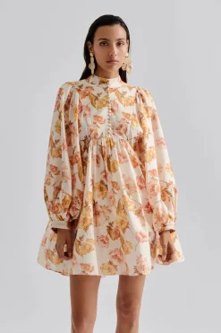 Malina Mekot|Kaikki Mekot Ja Hameet>naisten mekko, TYRA HIGH NECK BALLOON SLEEVE MINI DRESS