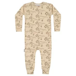 Metsola Vauvanvaatteet>Lasten Haalaripuku, SUPER POWER CREAM ONESIE Ruskea Kuosi