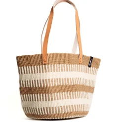 Mifuko Laukut|Kaikki Asusteet>laukku, Pamba shopper basket | White rib weave M