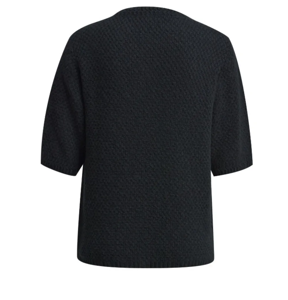 Milano Italy Neuletakit|Kaikki Neuleet>naisten neuletakki, CARDIGAN 1/2 SLEEVE BLACK