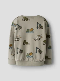 Name It Kaikki Paidat|Collegepaidat>lasten collegepaita, NMMBasil NMMBASIL LS NREG SWE BRU, kuosi vihreä